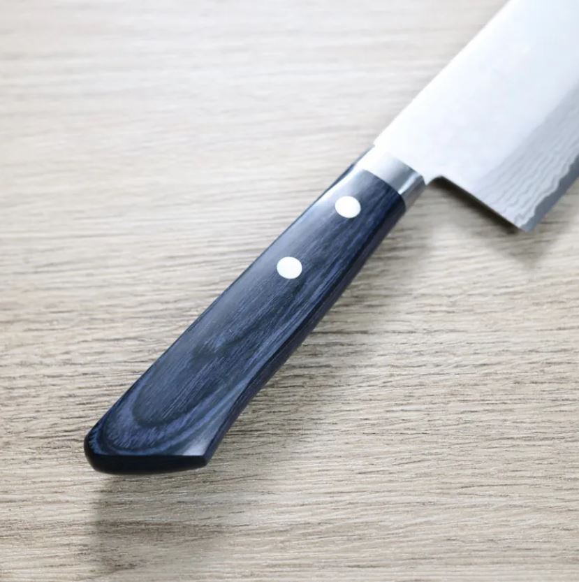 寬版菜切 165mm VG10鋼 彩流 藍柄 (2) 增谷訓生 寬版菜切 165mm VG10鋼 彩流 藍柄