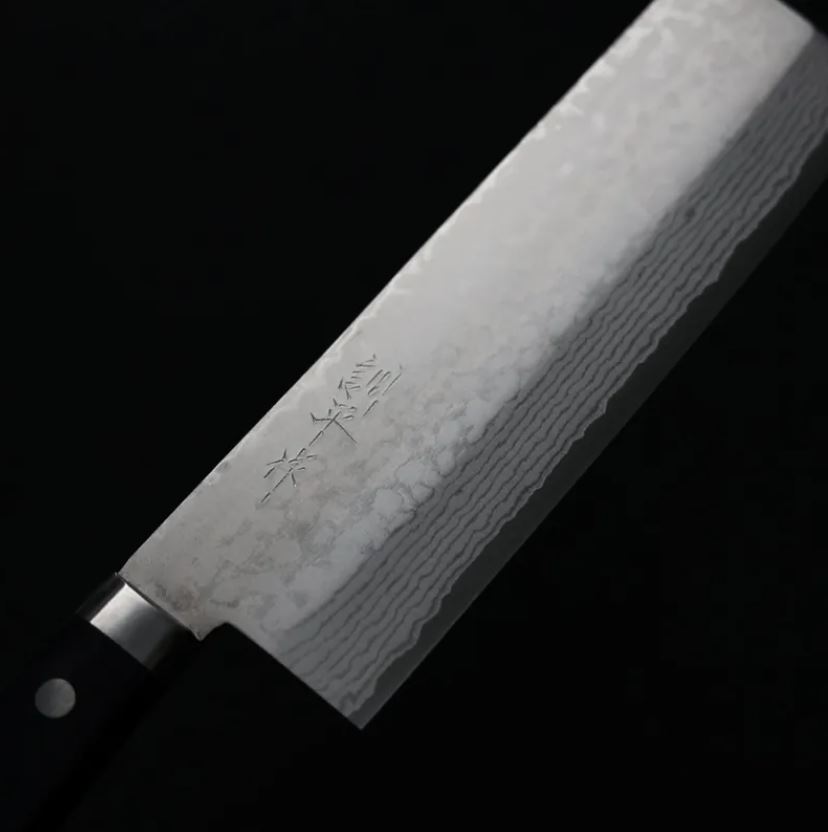 寬版菜切 165mm VG10鋼 彩流 藍柄 (4) 增谷訓生 寬版菜切 165mm VG10鋼 彩流 藍柄