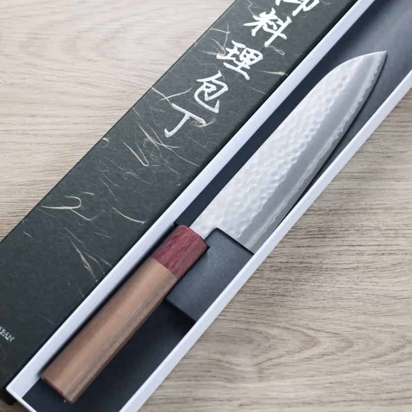 牛刀 180mm VG1鋼 鎚目 和柄 (2) 增谷訓生 牛刀 180mm VG1鋼 鎚目 和柄