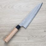 加藤義実 牛刀 240mm 青紙超級鋼 梨地 (1) 加藤義実 牛刀 240mm 青紙超級鋼 梨地