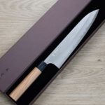 加藤義実 牛刀 240mm 青紙超級鋼 梨地 (2) 加藤義実 牛刀 240mm 青紙超級鋼 梨地
