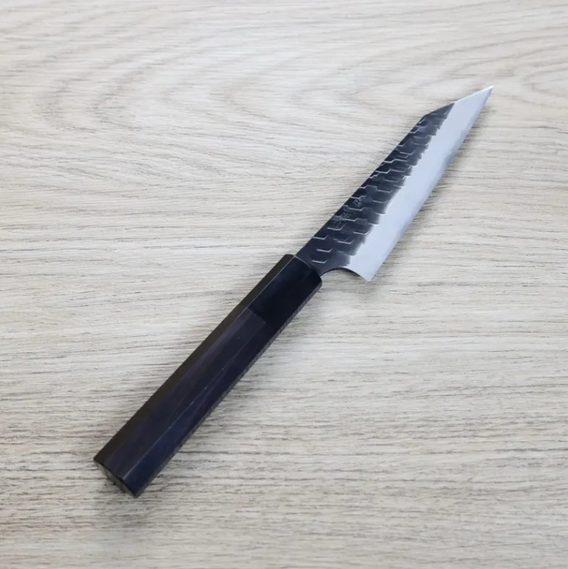 二唐刃物 切付蔬果 120mm SG2粉末HSS鋼 黑打鎚目 二唐刃物 切付蔬果 120mm <br>SG2粉末HSS鋼 黑打鎚目