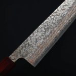 佐治武士 牛刀 240mm VG10鋼 黑染霓虹大馬士革 紫檀八角柄