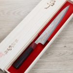 佐治武士 筋引 270mm VG10鋼 黑染霓虹大馬士革 紫檀柄