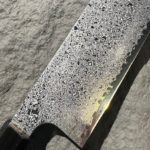 初心x彌氏良寬 銀葉 菜切 170mm 銀三鋼 大馬士革