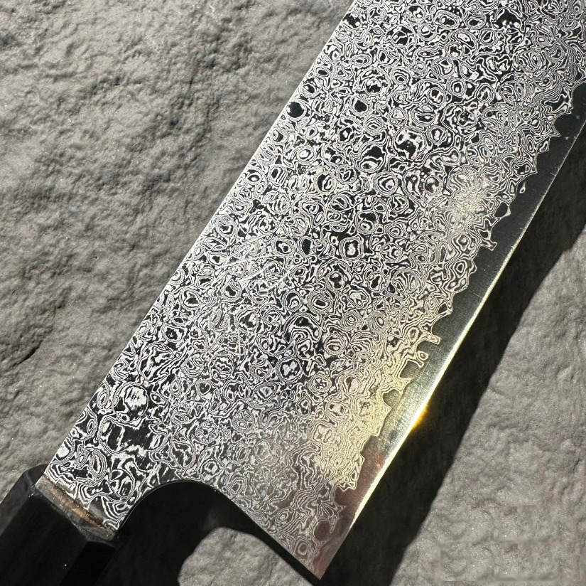 初心x彌氏良寬 銀葉 菜切 170mm 銀三鋼 大馬士革