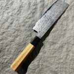 初心x彌氏良寬 銀葉 菜切 170mm 銀三鋼 大馬士革