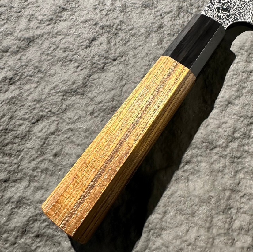 初心x彌氏良寬 銀葉 菜切 170mm 銀三鋼 大馬士革