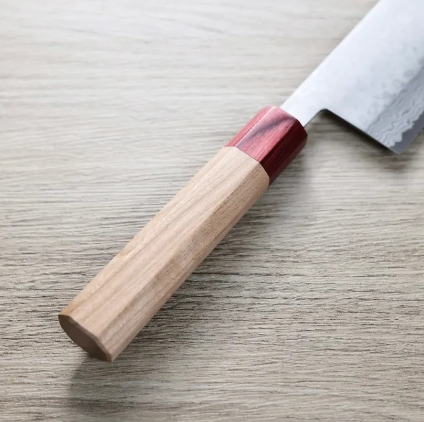 增谷訓生 寬版菜切 165mm VG10鋼 彩流 和柄 (3) 增谷訓生 寬版菜切 165mm VG10鋼 彩流 和柄