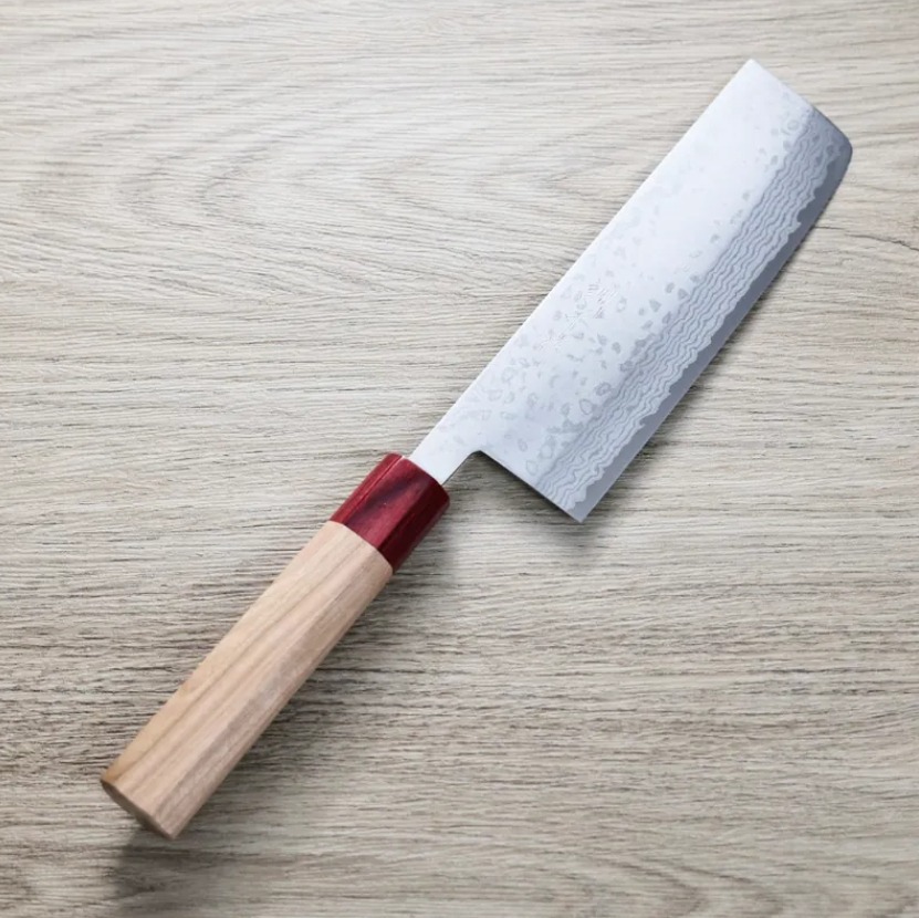 增谷訓生 寬版菜切 165mm VG10鋼 彩流 和柄 增谷訓生 寬版菜切 165mm VG10鋼 彩流 和柄