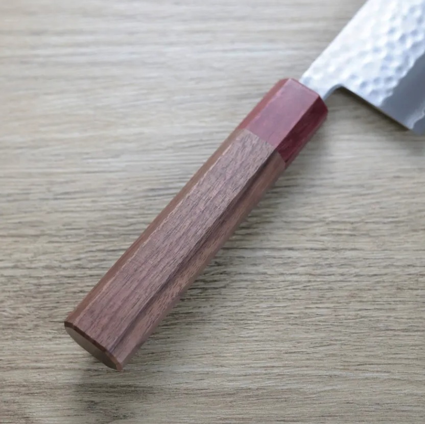 增谷訓生 寬版菜切 165mm VG1鋼 鎚目 和柄 (3) 增谷訓生 寬版菜切 165mm VG1鋼 鎚目 和柄