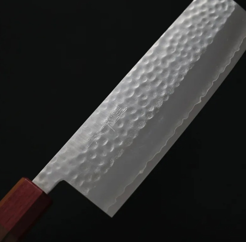 增谷訓生 寬版菜切 165mm VG1鋼 鎚目 和柄 (5) 增谷訓生 寬版菜切 165mm VG1鋼 鎚目 和柄