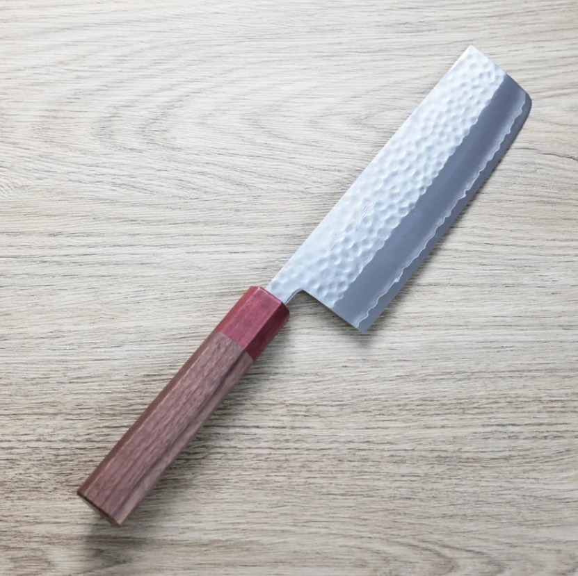 增谷訓生 寬版菜切 165mm VG1鋼 鎚目 和柄 增谷訓生 寬版菜切 165mm VG1鋼 鎚目 和柄