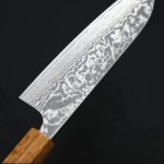 安立打刃物 三德刀 165mm VG10 大馬士革 和柄 (3) 安立打刃物 三德刀 165mm VG10 大馬士革 和柄