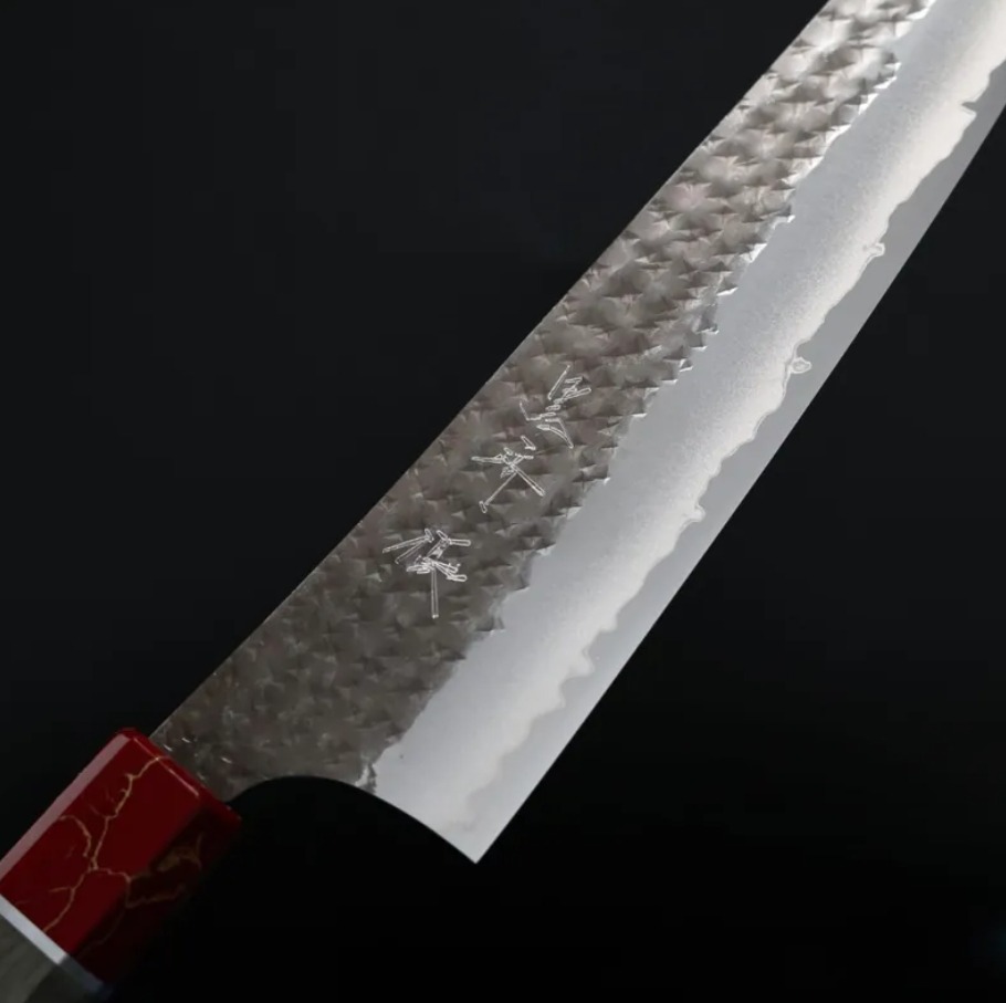 黑崎優 閃光 牛刀 210mm 青紙超級鋼 紅松石/穩定木:圖片 3