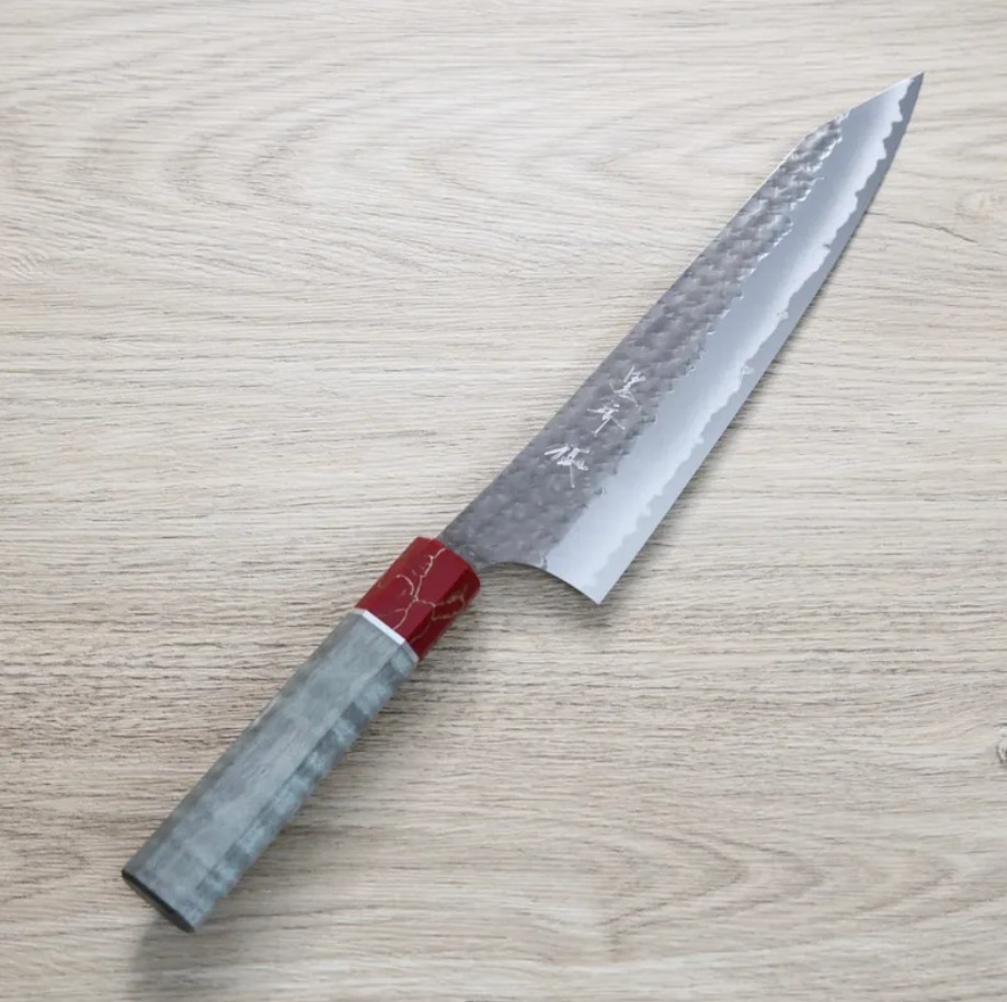 黑崎優 閃光 牛刀 210mm 青紙超級鋼 紅松石/穩定木