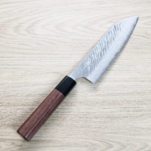 黑崎優 風神 三德 165mm VG10鋼 墨流 紫檀柄