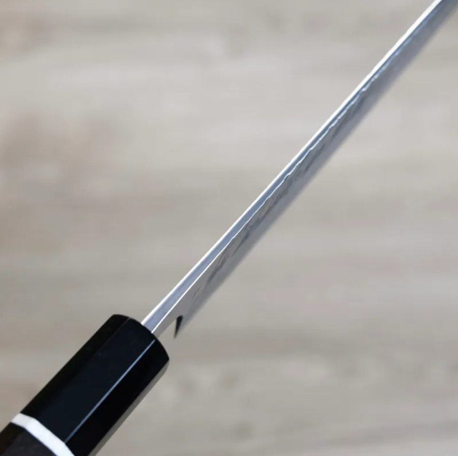 黑崎優 風神 三德 165mm VG10鋼 墨流 黑檀柄 (10) 黑崎優 風神 三德 165mm VG10鋼 墨流 黑檀柄