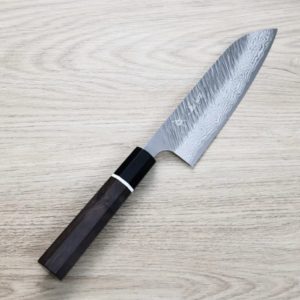 黑崎優 風神 三德 165mm VG10鋼 墨流 黑檀柄