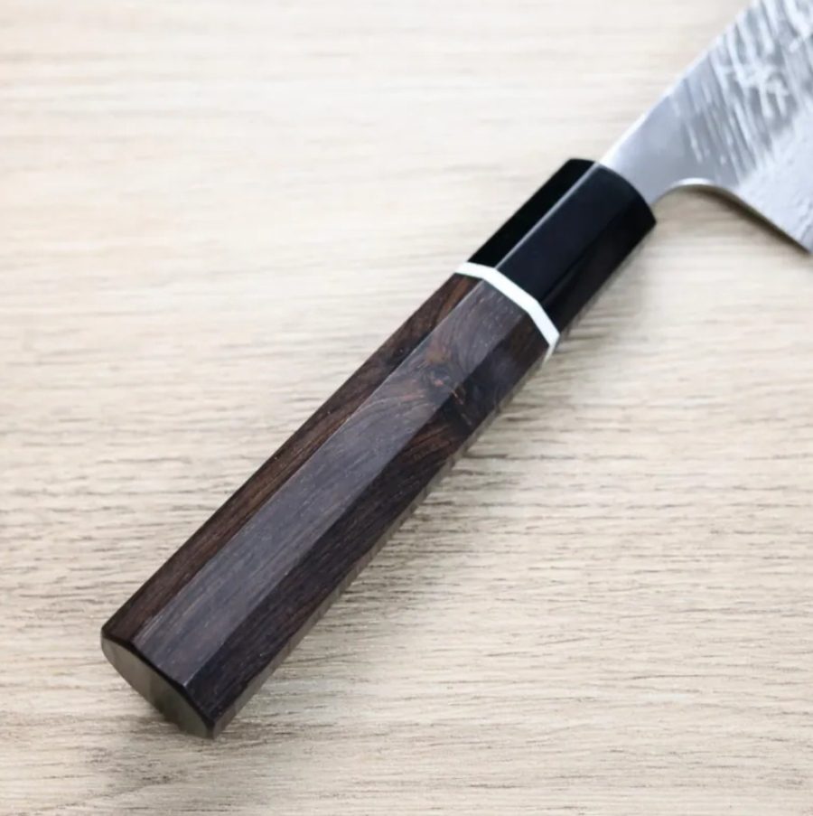 黑崎優 風神 三德 165mm VG10鋼 墨流 黑檀柄 (8) 黑崎優 風神 三德 165mm VG10鋼 墨流 黑檀柄