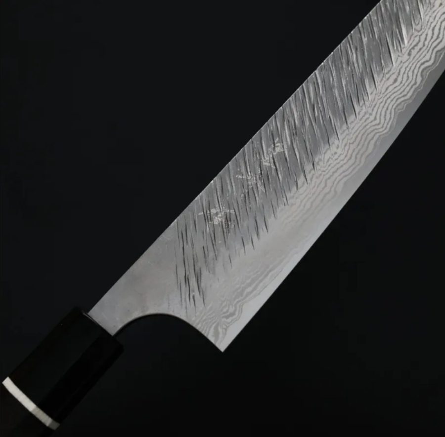 黑崎優 風神 牛刀 210mm VG10鋼 墨流 (6) 黑崎優 風神 牛刀 210mm VG10鋼 墨流