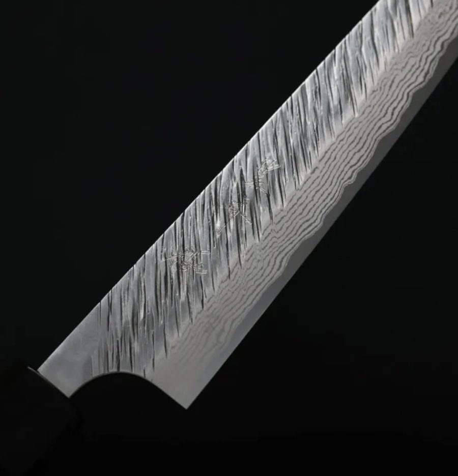 黑崎優 風神 筋引 240mm VG10鋼 墨流 (6) 黑崎優 風神 筋引 240mm VG10鋼 墨流