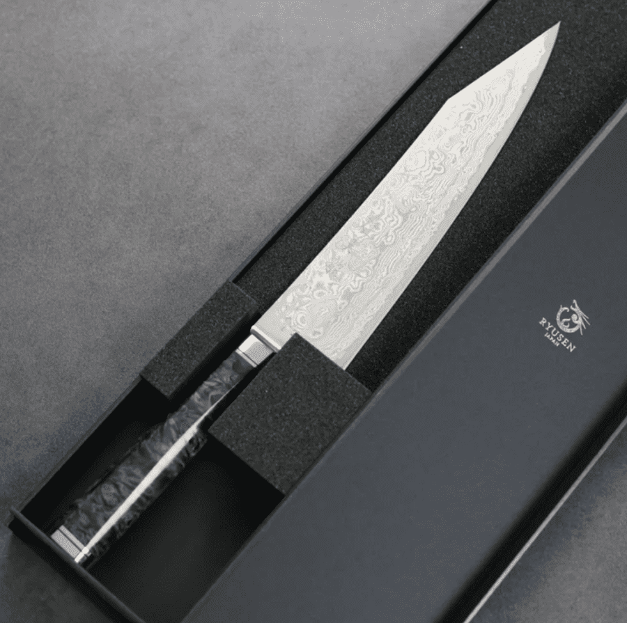 龍泉刃物 煌黑龍MT 牛刀 210mm SG2 99層鎳染大馬士革 (2) 龍泉刃物 煌黑龍MT 牛刀 210mm SG2 99層鎳染大馬士革