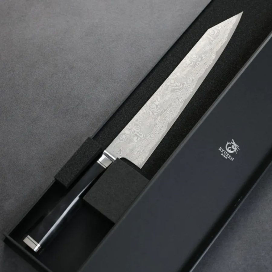 龍泉刃物 煌黑龍MT 牛刀 240mm SG2 99層鎳染大馬士革 (2) 龍泉刃物 煌黑龍MT 牛刀 240mm SG2 99層鎳染大馬士革