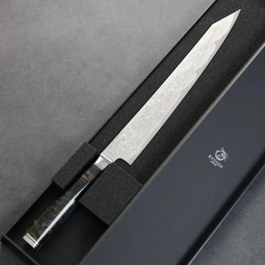 龍泉刃物 煌黑龍MT 筋引 260mm SG2 99層鎳染大馬士革 (2) 龍泉刃物 煌黑龍MT 筋引 260mm SG2 99層鎳染大馬士革