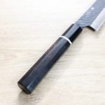 二唐刃物 先丸筋引 300mm<br>SG2粉末HSS鋼 黑打鎚目