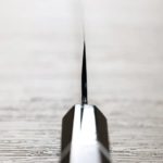 二唐刃物 先丸筋引 300mm<br>SG2粉末HSS鋼 黑打鎚目