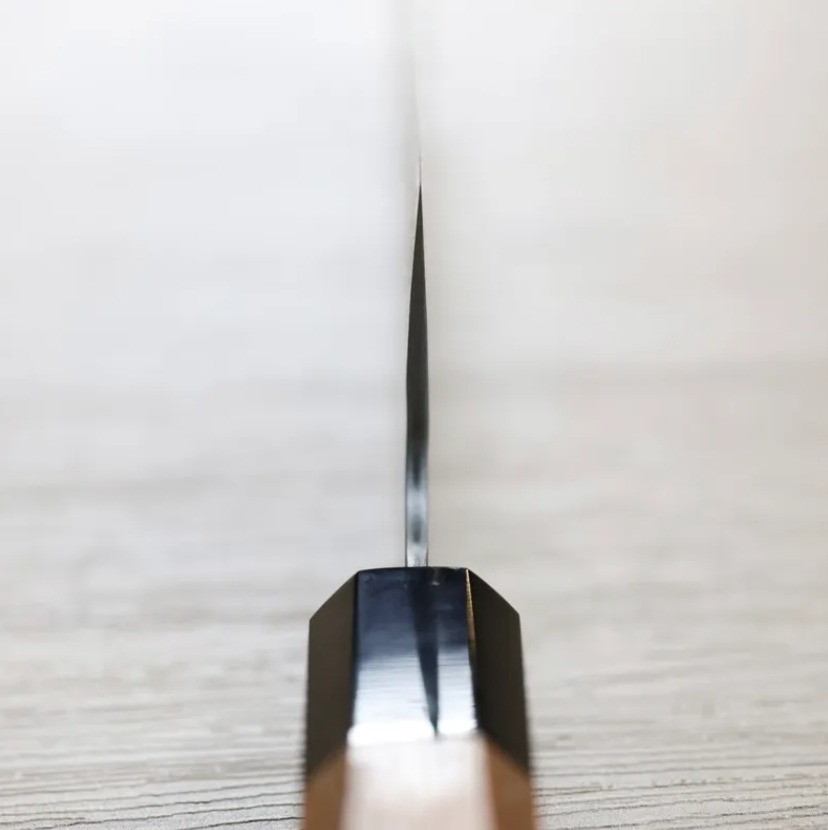 二唐刃物 切付牛刀 210mm <br>VG10鋼 磨鎚目