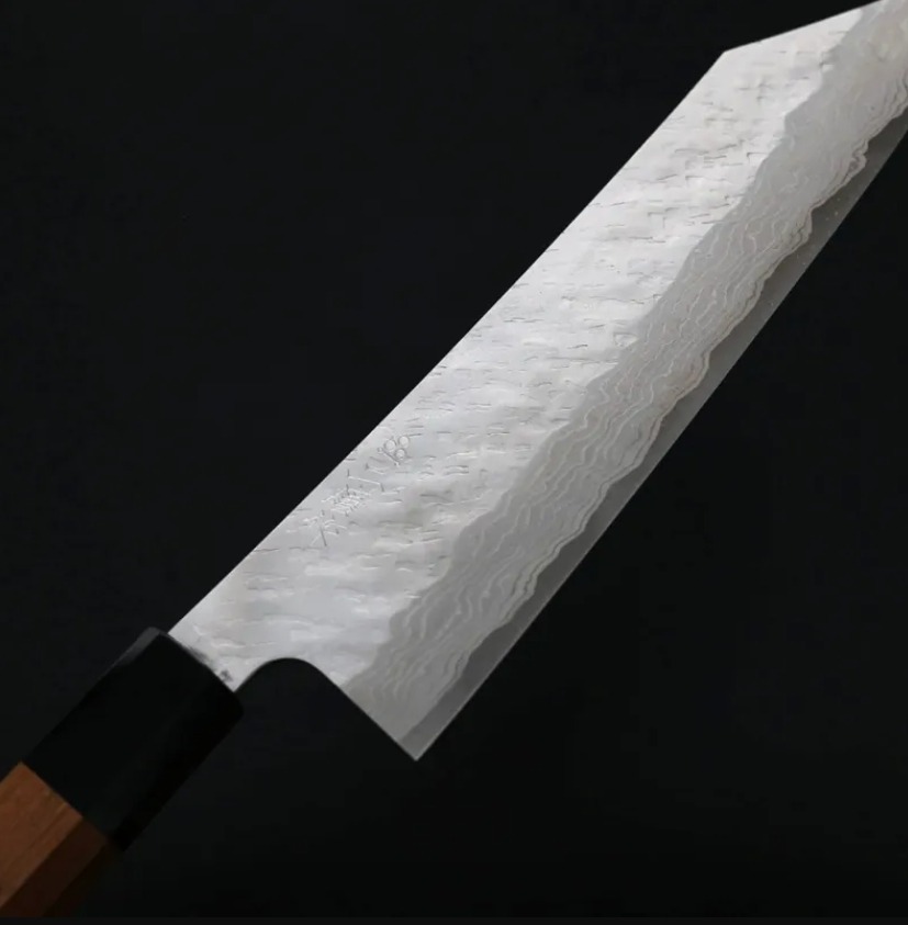 二唐刃物 切付牛刀 210mm <br>VG10鋼 磨鎚目