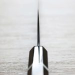 二唐刃物 切付牛刀 240mm<br>SG2粉末HSS鋼 暗紋 黑檀八角柄