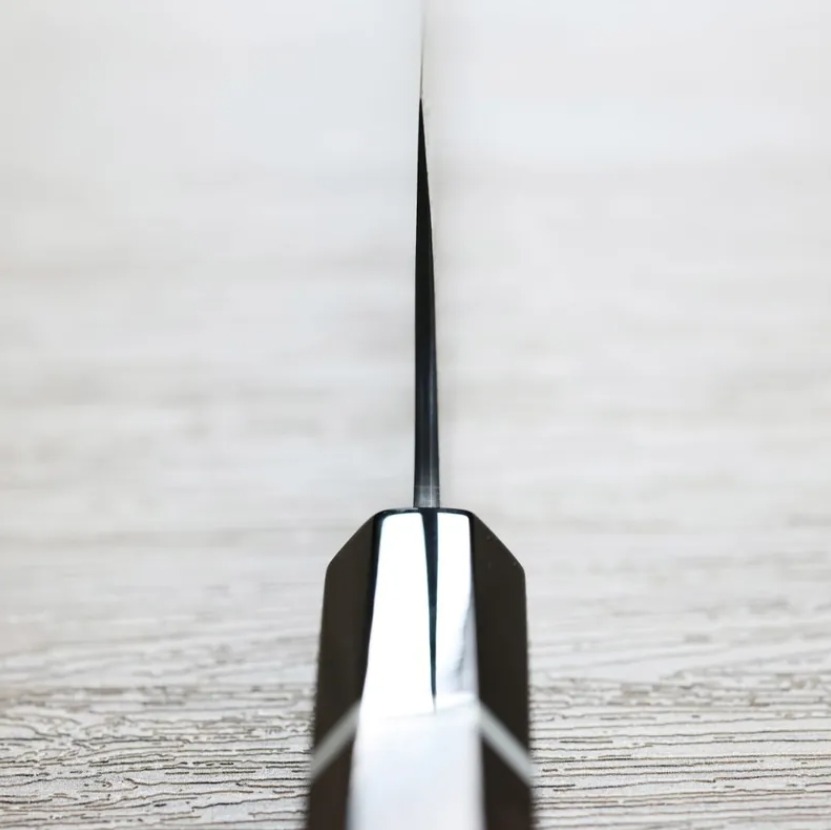 二唐刃物 切付牛刀 240mm<br>SG2粉末HSS鋼 暗紋 黑檀八角柄