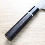 二唐刃物 牛刀 240mm SG2粉末HSS鋼<br>暗紋 黑檀八角柄