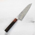 佐治武士 牛刀 180mm VG10W鋼 黑金大馬士革 佐治武士 牛刀 180mm VG10W鋼 黑金大馬士革 黑檀柄