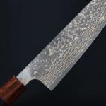 佐治武士 牛刀 180mm VG10W鋼 黑金大馬士革 (5) 佐治武士 牛刀 180mm VG10W鋼 黑金大馬士革 黑檀柄