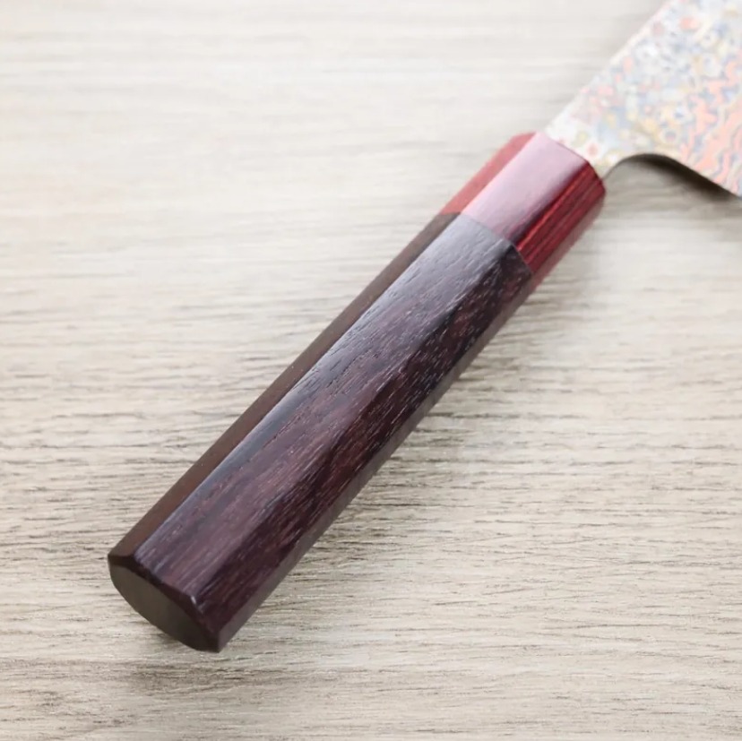 佐治武士 牛刀 180mm VG10鋼 黑染霓虹大馬士革