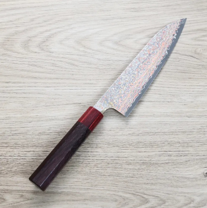 佐治武士 牛刀 180mm VG10鋼 黑染霓虹大馬士革