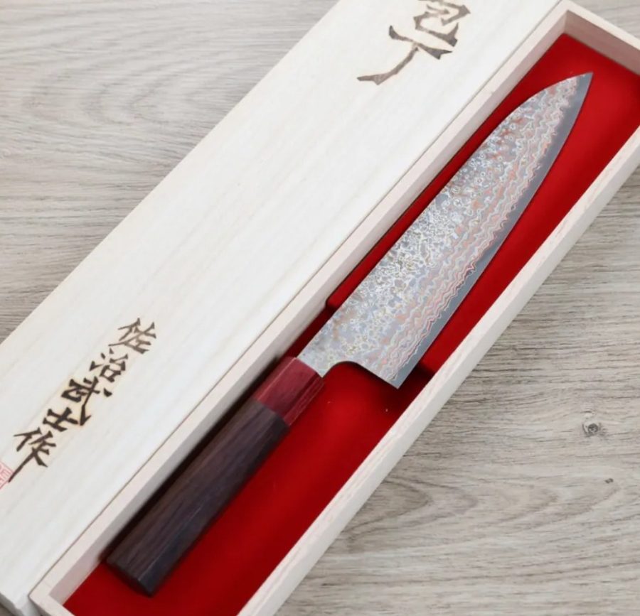 佐治武士 牛刀 210mm VG10鋼 黑染霓虹大馬士革 (2) 佐治武士 牛刀 210mm VG10鋼 黑染霓虹大馬士革