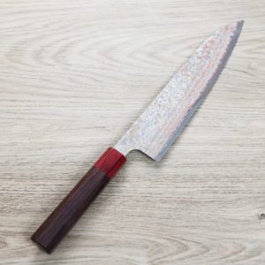 佐治武士 牛刀 210mm VG10鋼 黑染霓虹大馬士革