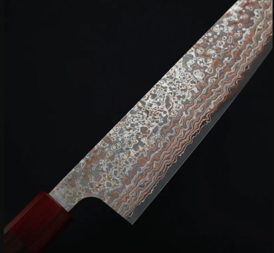 佐治武士 牛刀 210mm VG10鋼 黑染霓虹大馬士革 (5) 佐治武士 牛刀 210mm VG10鋼 黑染霓虹大馬士革