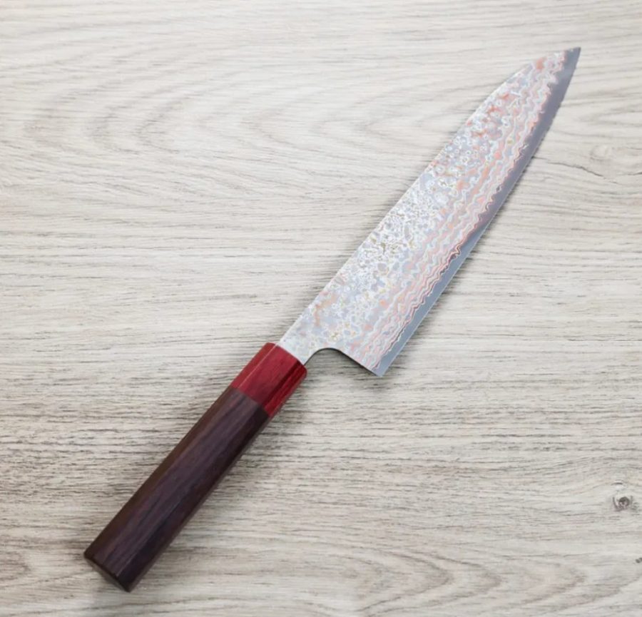 佐治武士 牛刀 210mm VG10鋼 黑染霓虹大馬士革 佐治武士 牛刀 210mm VG10鋼 黑染霓虹大馬士革