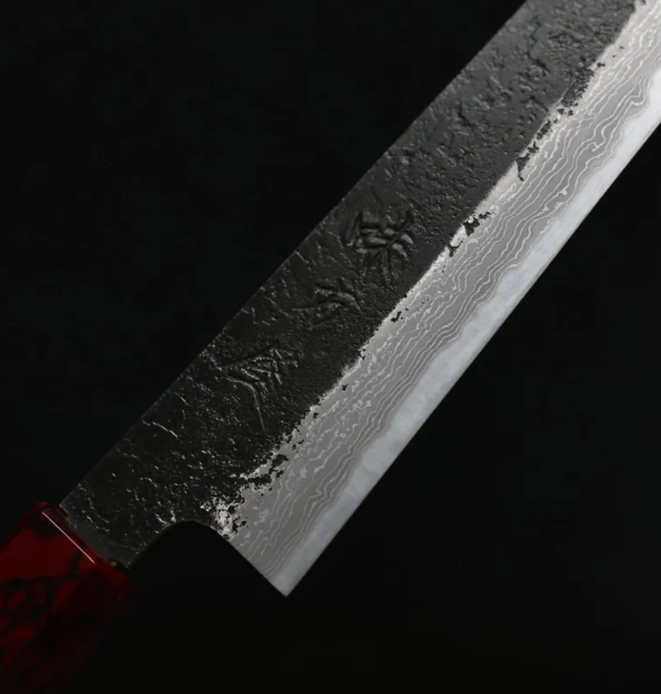 なないろ筋引 乾漆墨黒 刃渡り：240mm なないろ筋引 乾漆墨黒 刃渡り：240mm プロ料理人向け堺孝行