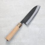 日野浦刃物 味方屋 三德 165mm 白紙鋼 黑打鍛地墨流 日野浦刃物 味方屋 三德 165mm 白紙鋼 黑打鍛地墨流