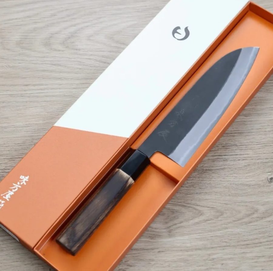 日野浦刃物 味方屋 三德 180mm 白紙鋼 黑打 (2) 日野浦刃物 味方屋 三德 180mm 白紙鋼 黑打