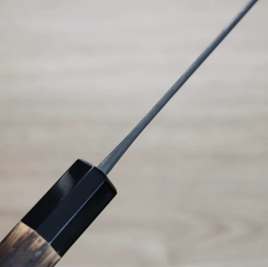 日野浦刃物 味方屋 三德 180mm 白紙鋼 黑打 (5) 日野浦刃物 味方屋 三德 180mm 白紙鋼 黑打