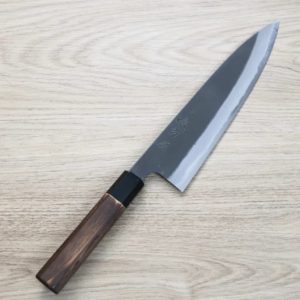 日野浦刃物 味方屋 牛刀 210mm 白紙鋼 黑打