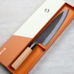 日野浦刃物 味方屋 牛刀 210mm 白紙鋼 黑打鍛地墨流 (2) 日野浦刃物 味方屋 牛刀 210mm 白紙鋼 黑打鍛地墨流